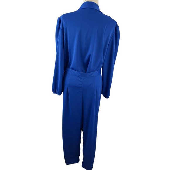 Vintage Improved Living XL Polyester Jumpsuit Wrap Waist Mod Disco Zip Front - Picture 3 of 10
